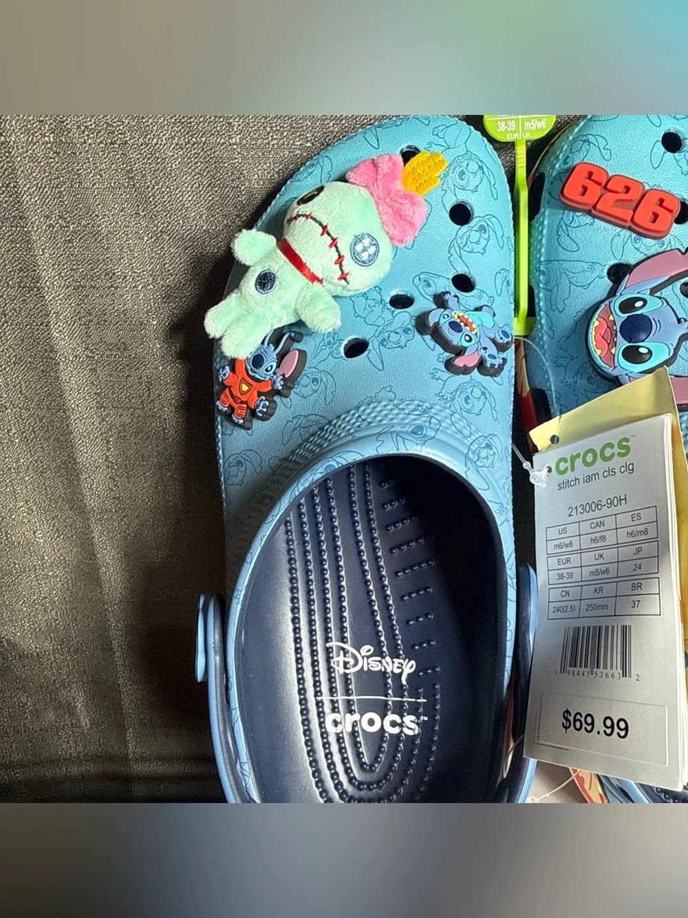 Crocs Disney Lilo & Stitch Classic Clog Multi Size Blue Sandals 213006-90H NEW